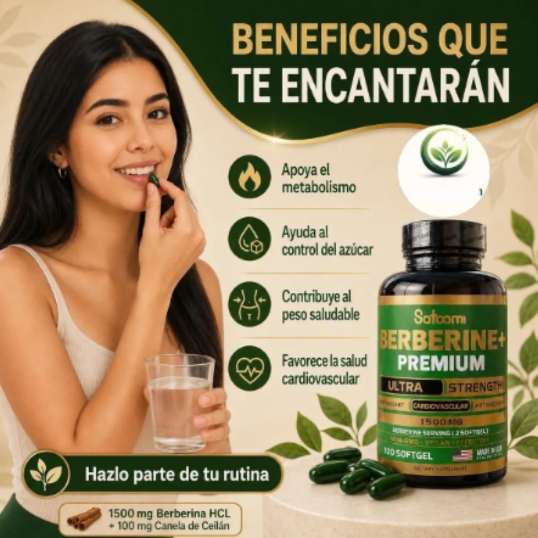Berberina Premium 1500 MG + Canela de Ceilán — Control de Glucosa