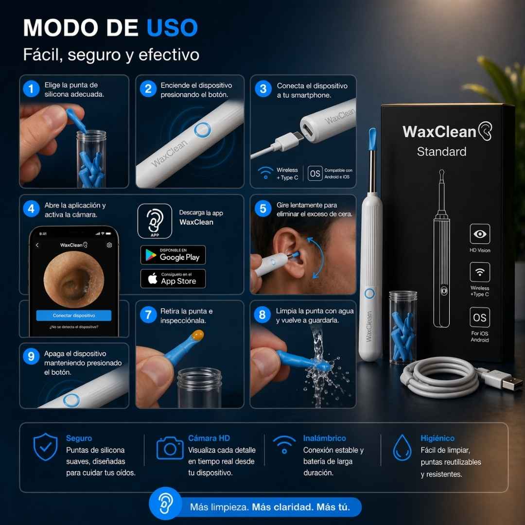 Limpieza de oídos inteligente con tecnología avanzada – WaxClean™