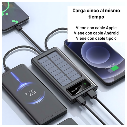 Cargador Solar Portátil Solar 4 en 1