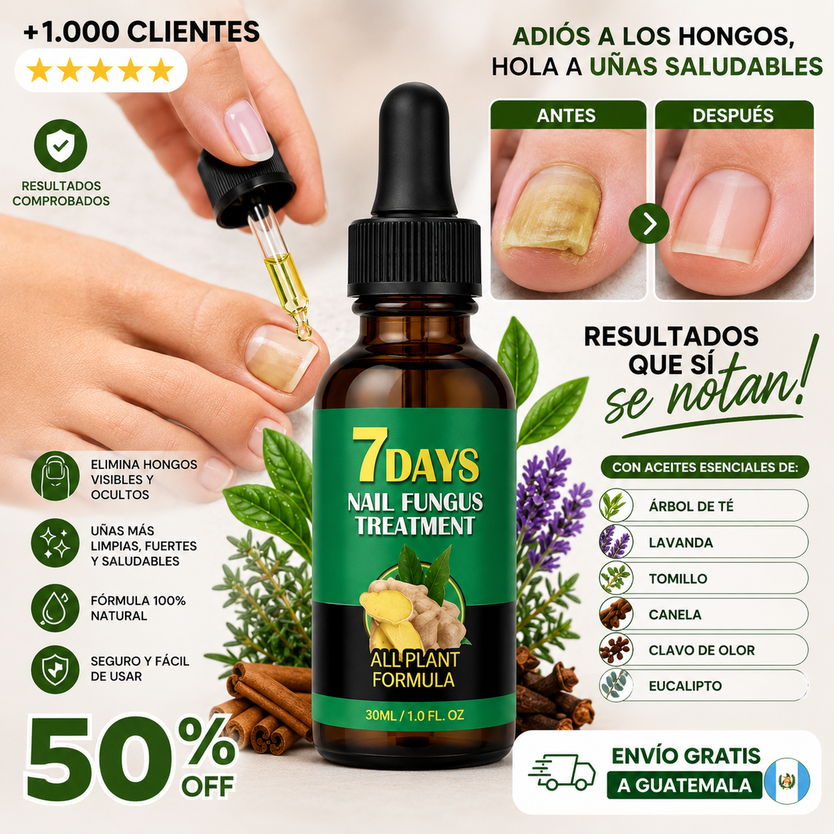 Fungus 7 dias Deja de esconder tus uñas y dales el cuidado que merecen.
