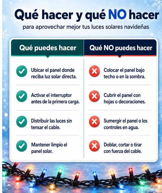 LUZ NAVIDEÑA LED CON PANEL SOLAR