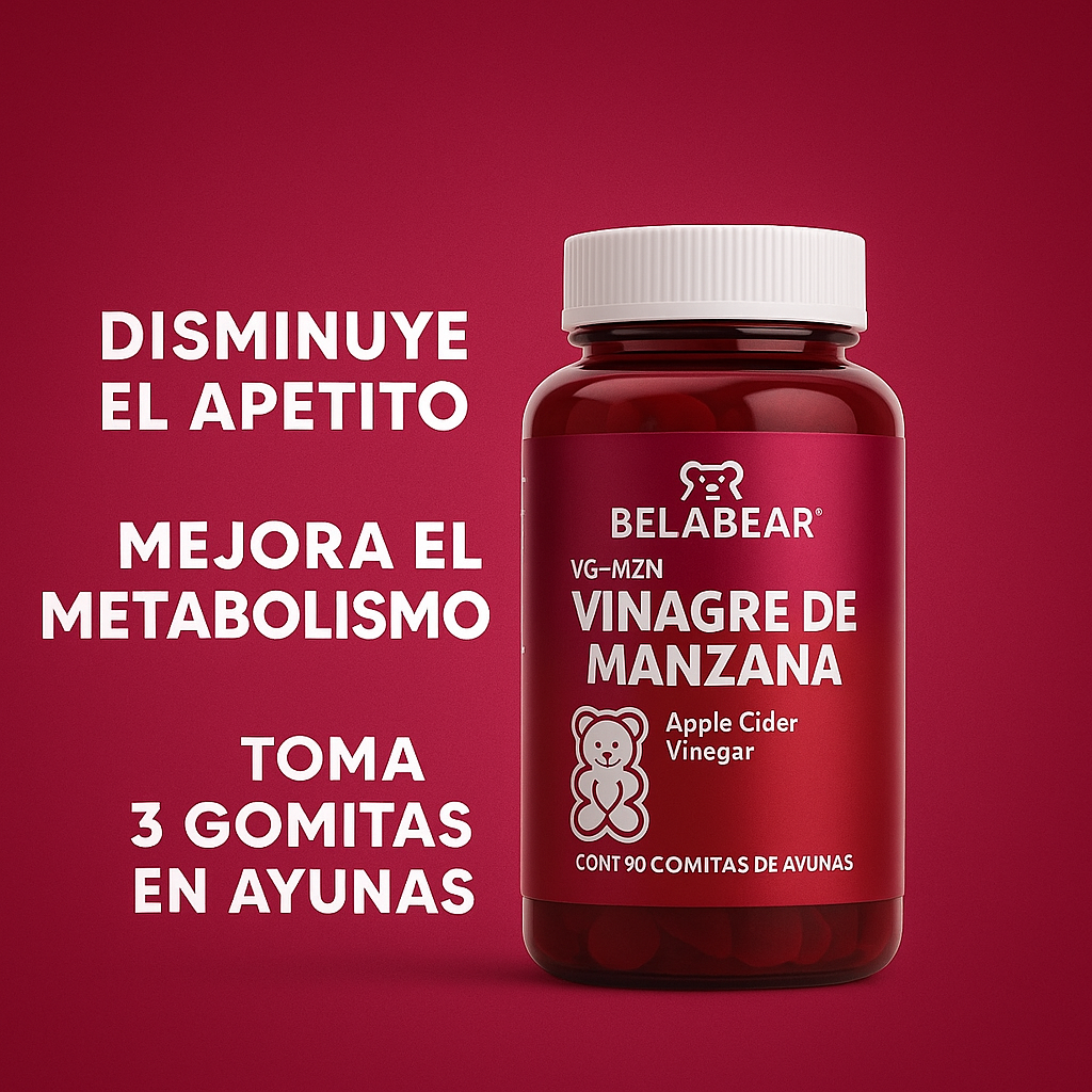 BELABEAR – GOMITAS DE VINAGRE DE MANZANA (90 UNIDADES)