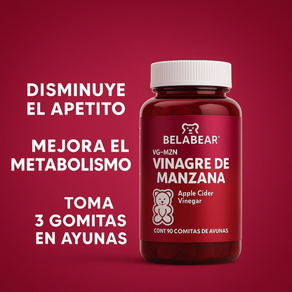 BELABEAR – GOMITAS DE VINAGRE DE MANZANA (90 UNIDADES)