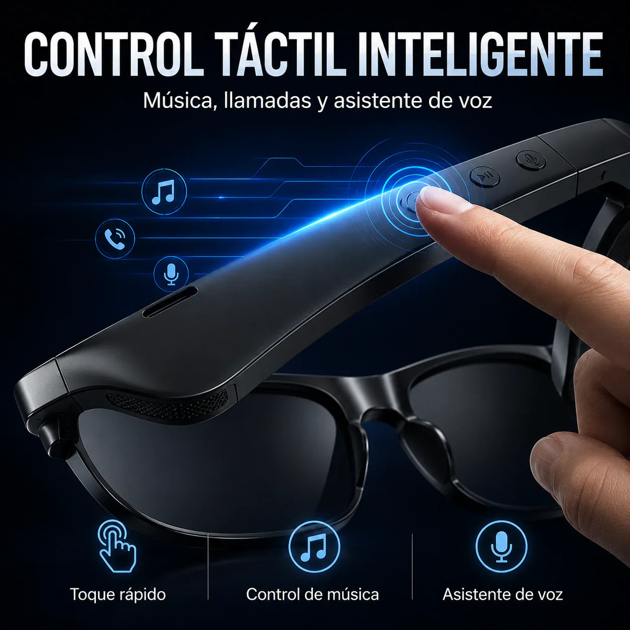 Gafas AudioVision: Lentes de sol y audífonos Bluetooth, todo en uno.