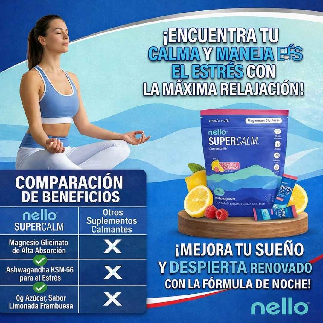 SuperCalm Nello® Fórmula Avanzada para la Calma y Manejo del Estrés, empieza hoy mismo