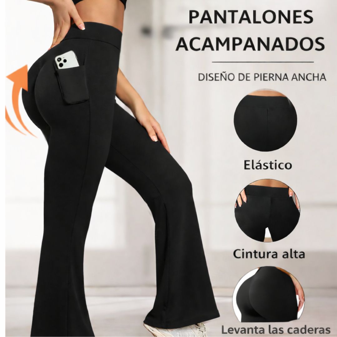 Leggings acampanados con efecto realce de caderas