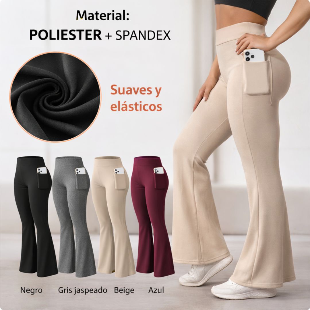 Leggings acampanados con efecto realce de caderas