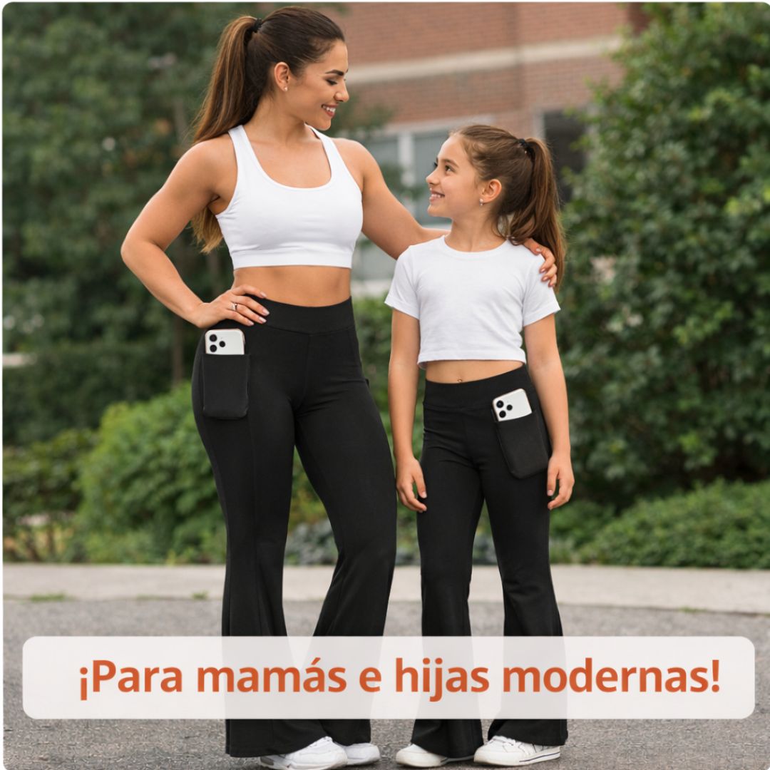 Leggings acampanados con efecto realce de caderas