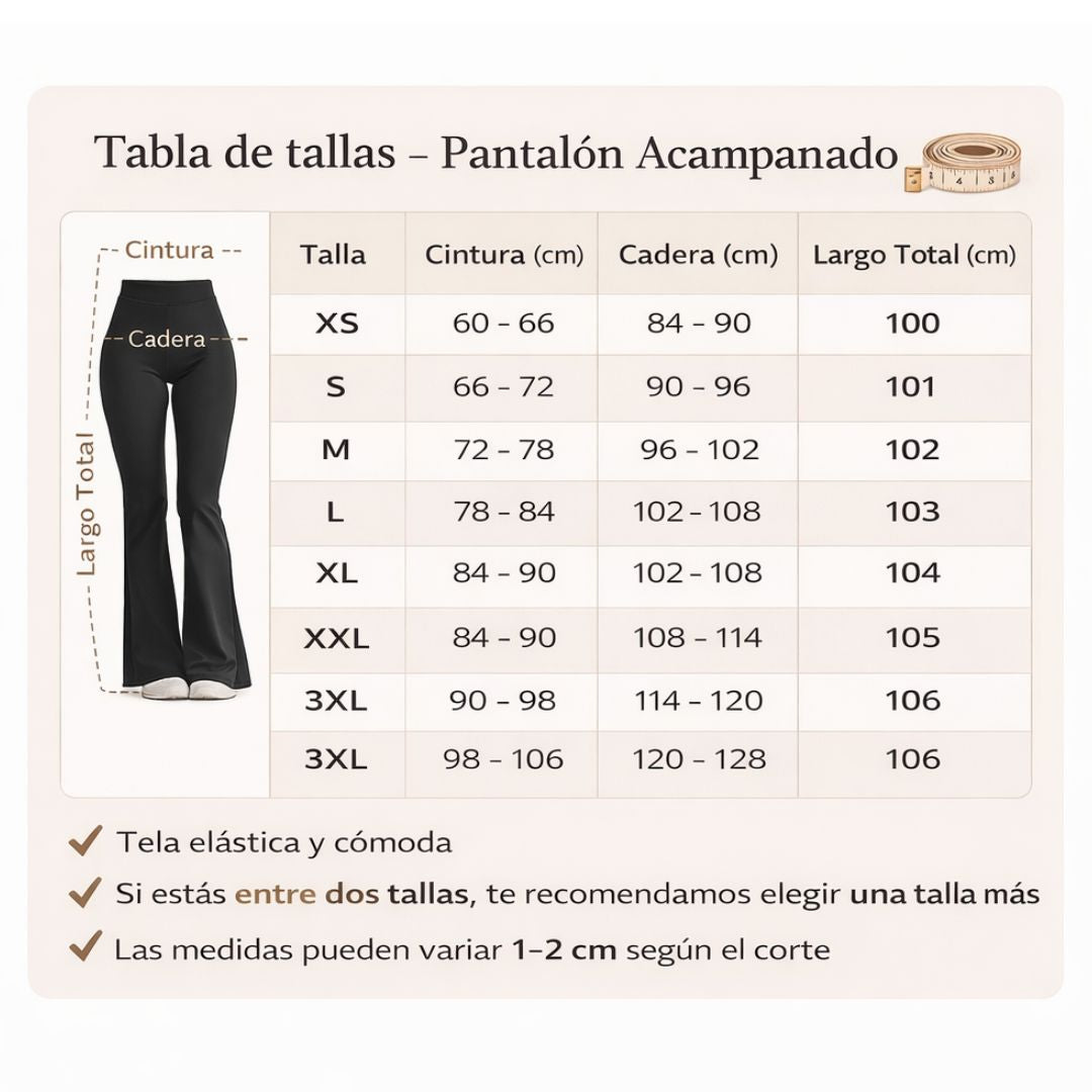 Leggings acampanados con efecto realce de caderas