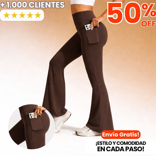 Leggings acampanados con efecto realce de caderas