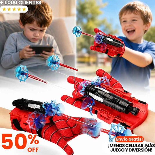 Lanzador Spider-Action®: Telarañas en casa.¡Olvidarán las pantallas al instante!