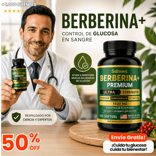Berberina Premium 1500 MG + Canela de Ceilán — Control de Glucosa