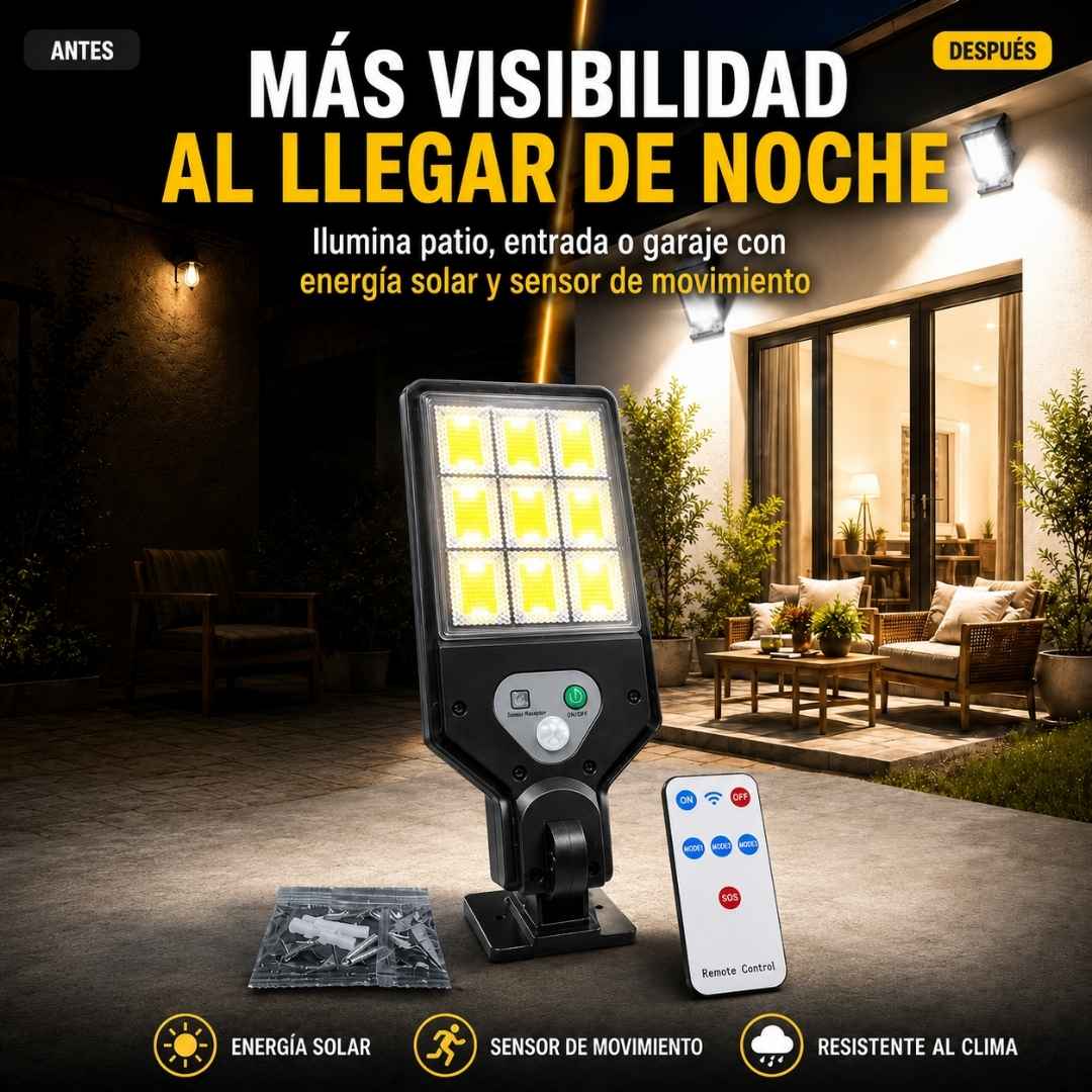 Lampara Reflector Led Con Panel Solar