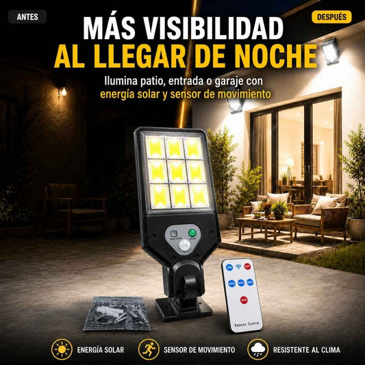 Lampara Reflector Led Con Panel Solar