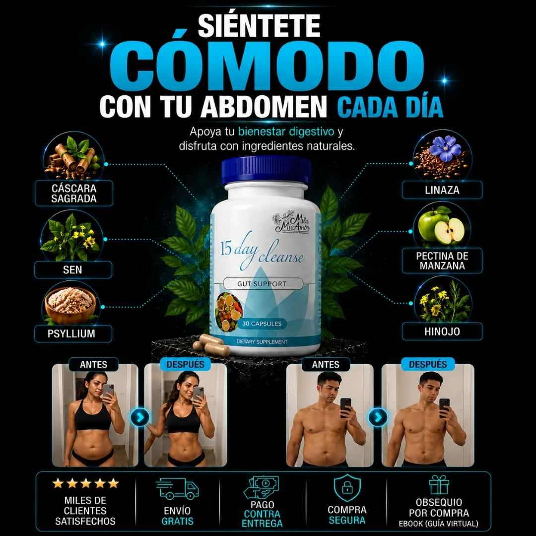 15-Day Cleanse: Desinflama tu abdomen y recupera tu energía en tiempo récord.