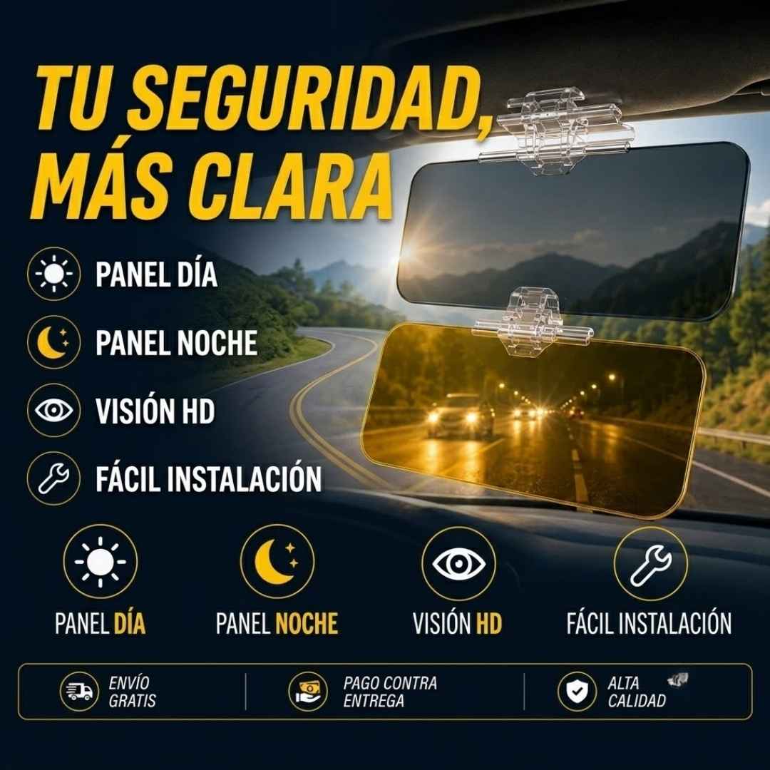 Visor HD Día y Noche Para Carro: Conduce Tranquilo y Sin Encandilamientos en Cualquier Vía