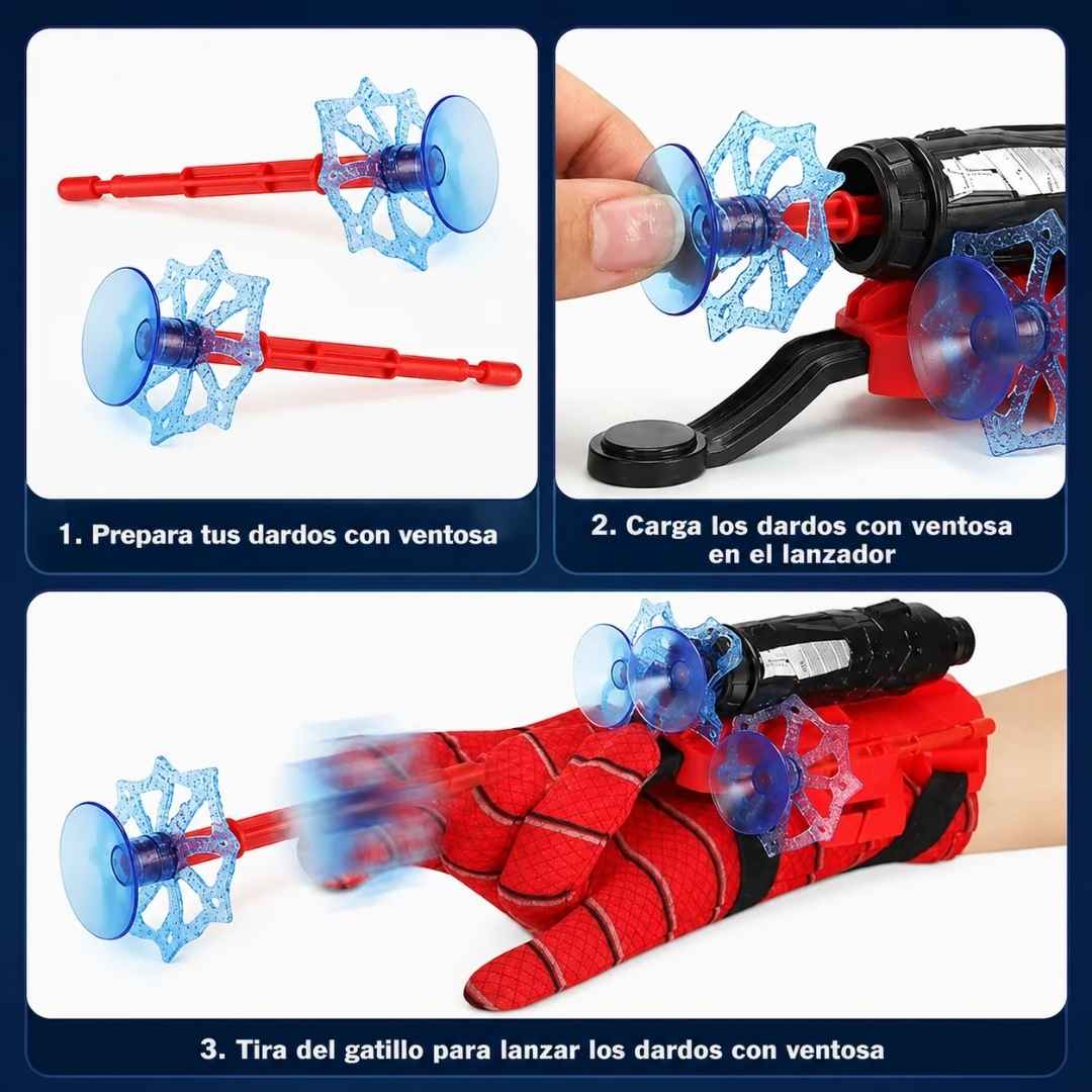 Lanzador Spider-Action®: Telarañas en casa.¡Olvidarán las pantallas al instante!