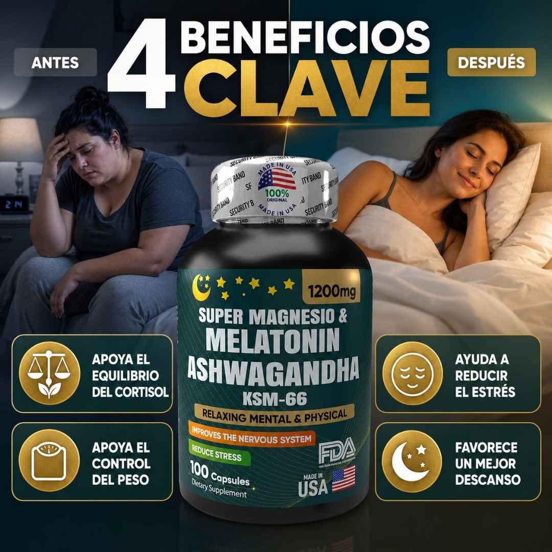 Ashwagandha KSM-66™ – Apoya el Equilibrio del Cortisol, Reduce el Estrés y Mejora tu Descanso