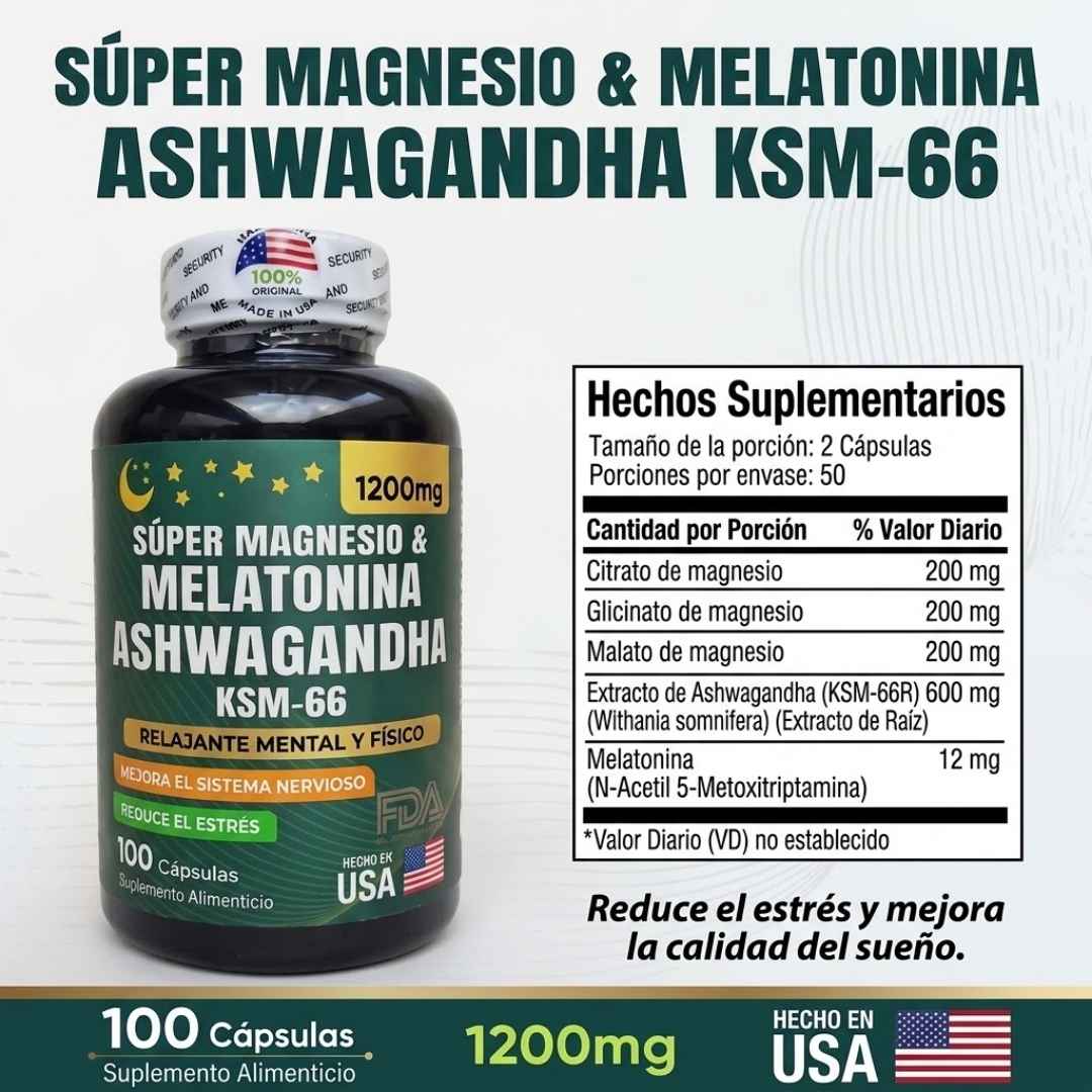Ashwagandha KSM-66™ – Apoya el Equilibrio del Cortisol, Reduce el Estrés y Mejora tu Descanso
