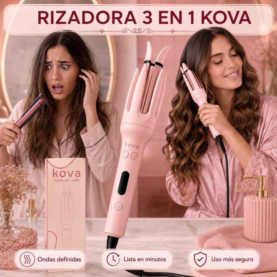 Rizadora KOVA: Riza y Ondula en Minutos sin Quemarte.