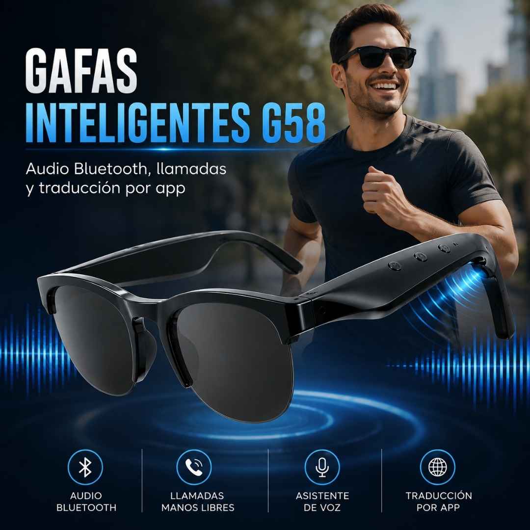Gafas AudioVision: Lentes de sol y audífonos Bluetooth, todo en uno.