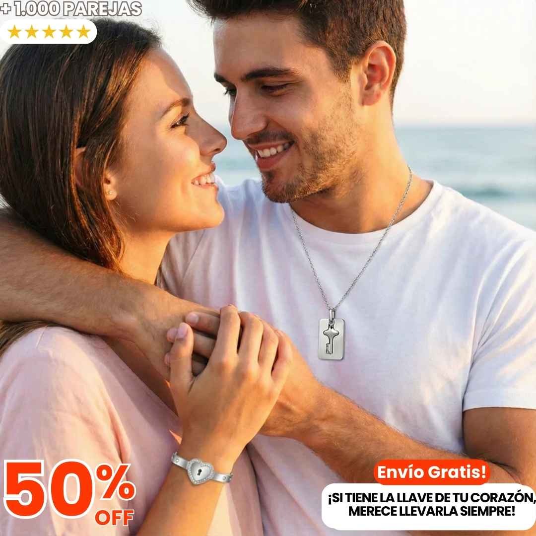 Pulsera y Collar de Amor Eterno - Candado&Llave + CAJA DE REGALO