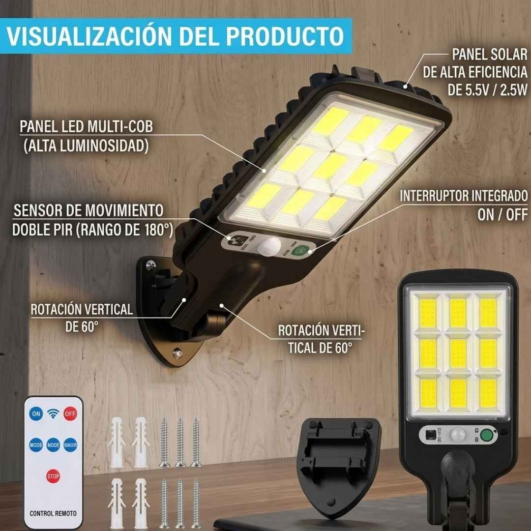 Lampara Reflector Led Con Panel Solar