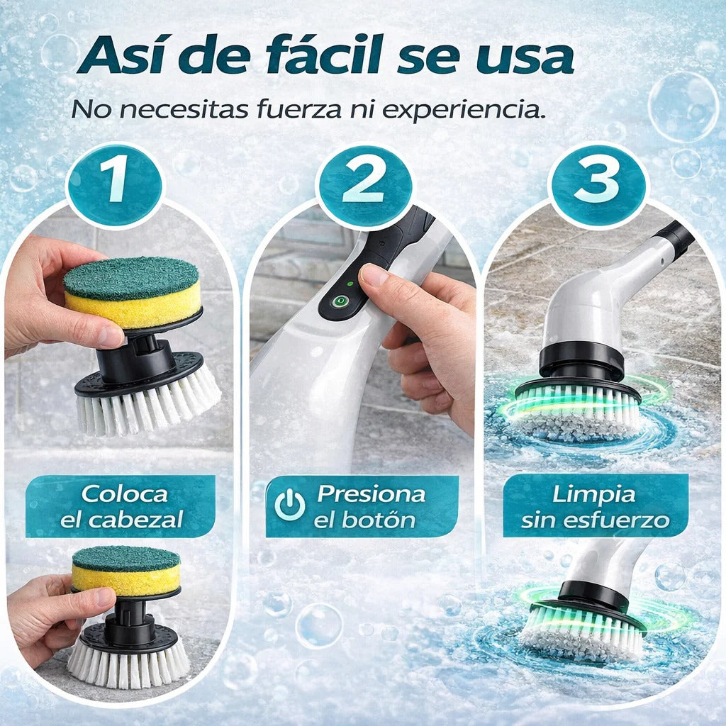 Cepillo de Limpieza Eléctrico Inalámbrico 9 en 1: Deja Tu Casa Brillando Sin Frotar Ni Cansarte.