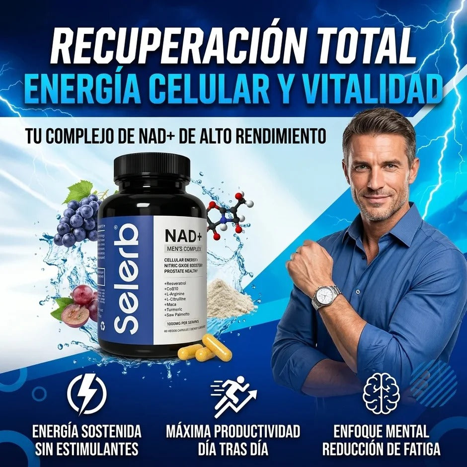 Selerb NAD For Men Pro: El Impulso de Vitalidad y Enfoque que tu Rutina Necesita