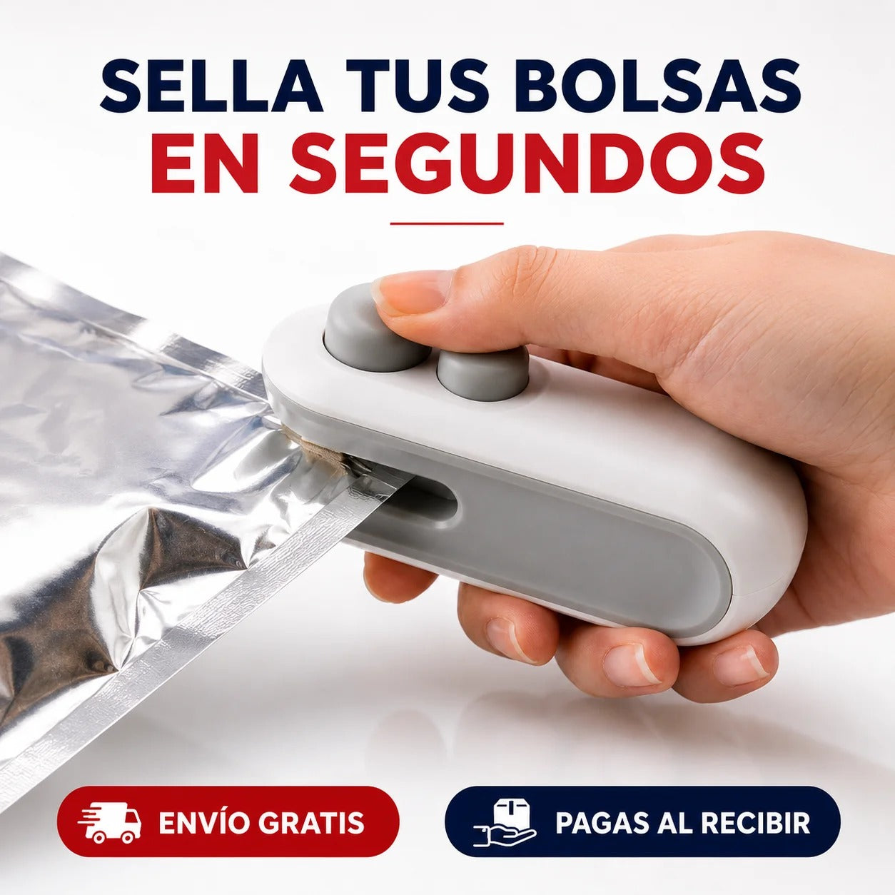 Mini Selladora 2 en 1-¡Paquetes cerrados y comida fresca al instante!