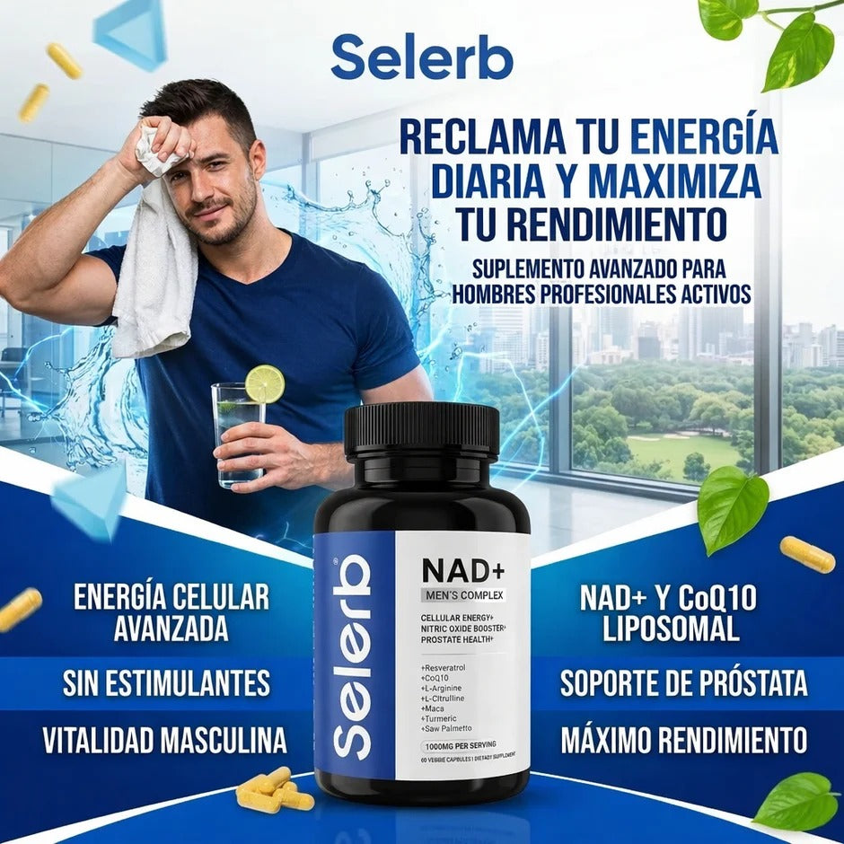 Selerb NAD For Men Pro: El Impulso de Vitalidad y Enfoque que tu Rutina Necesita