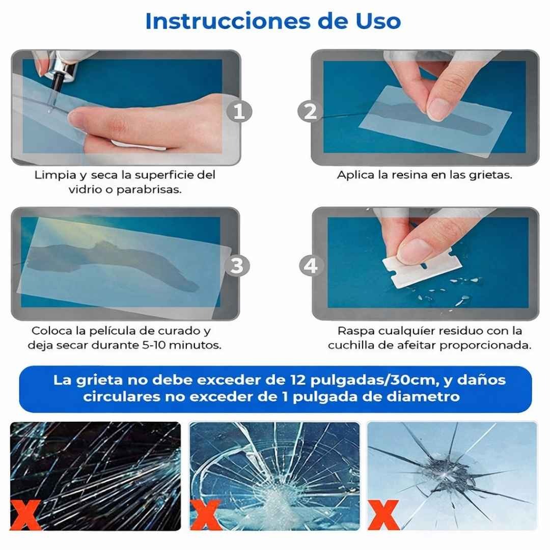 Kit Reparador de Vidrios y Pantallas: Frena las Grietas y Restaura tus Cristales en Minutos