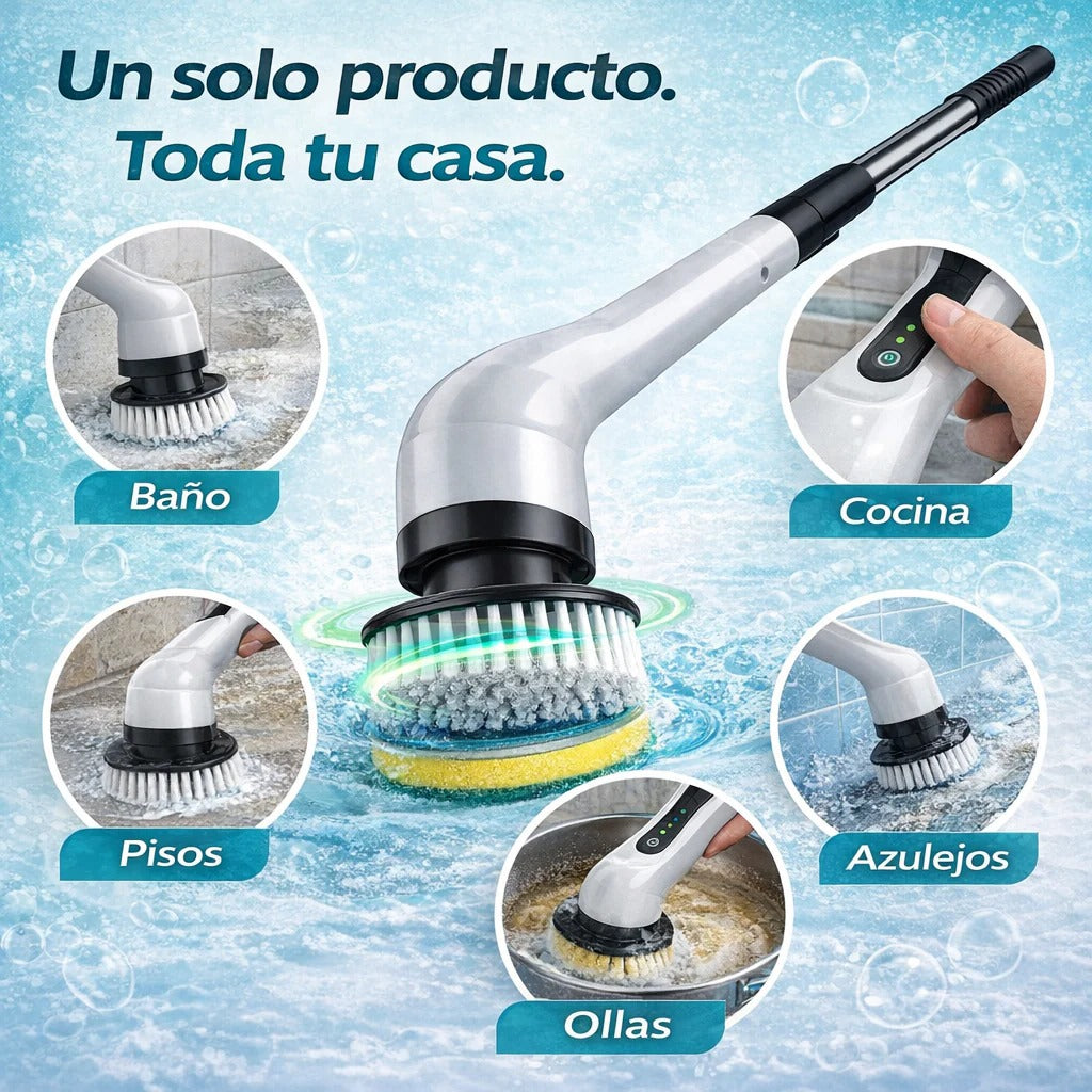 Cepillo de Limpieza Eléctrico Inalámbrico 9 en 1: Deja Tu Casa Brillando Sin Frotar Ni Cansarte.