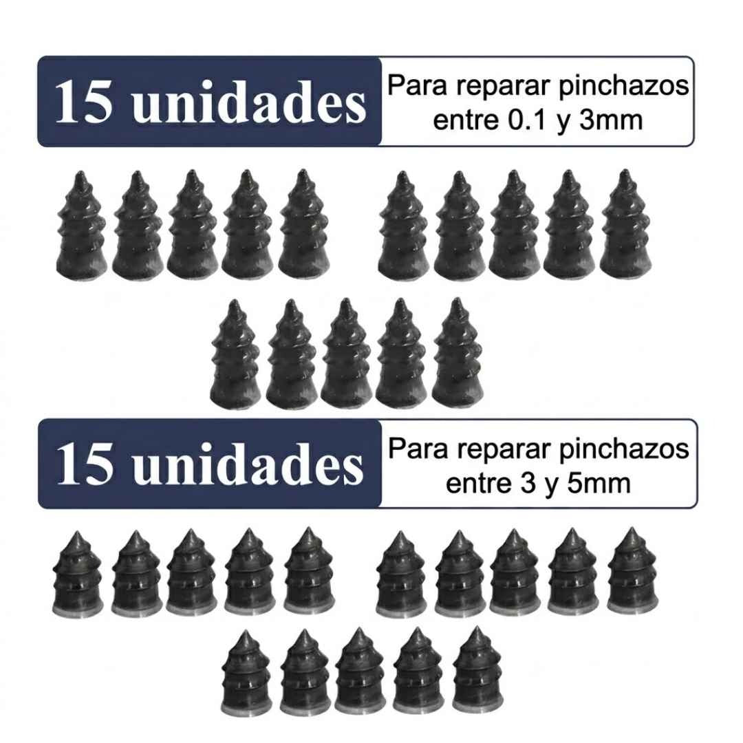 Kit Profesional con 30 Tornillos Selladores-Despínchate en Segundos sin Bajar la Llanta