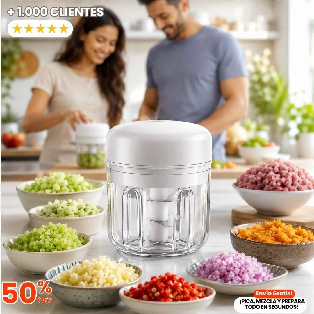 Mini Picador Portátil Eléctrico: Tus Alimentos a Tiempo, Tu Cocina Limpia